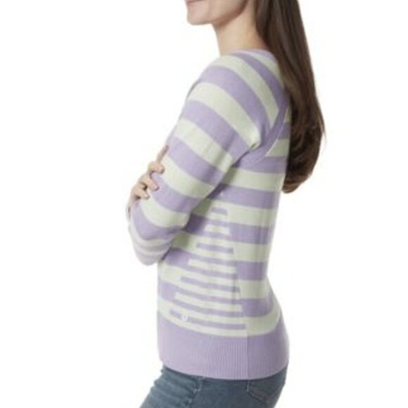 NWT Anne Klein Koa Striped Square Neck Sweater Sz. M - Picture 3 of 3
